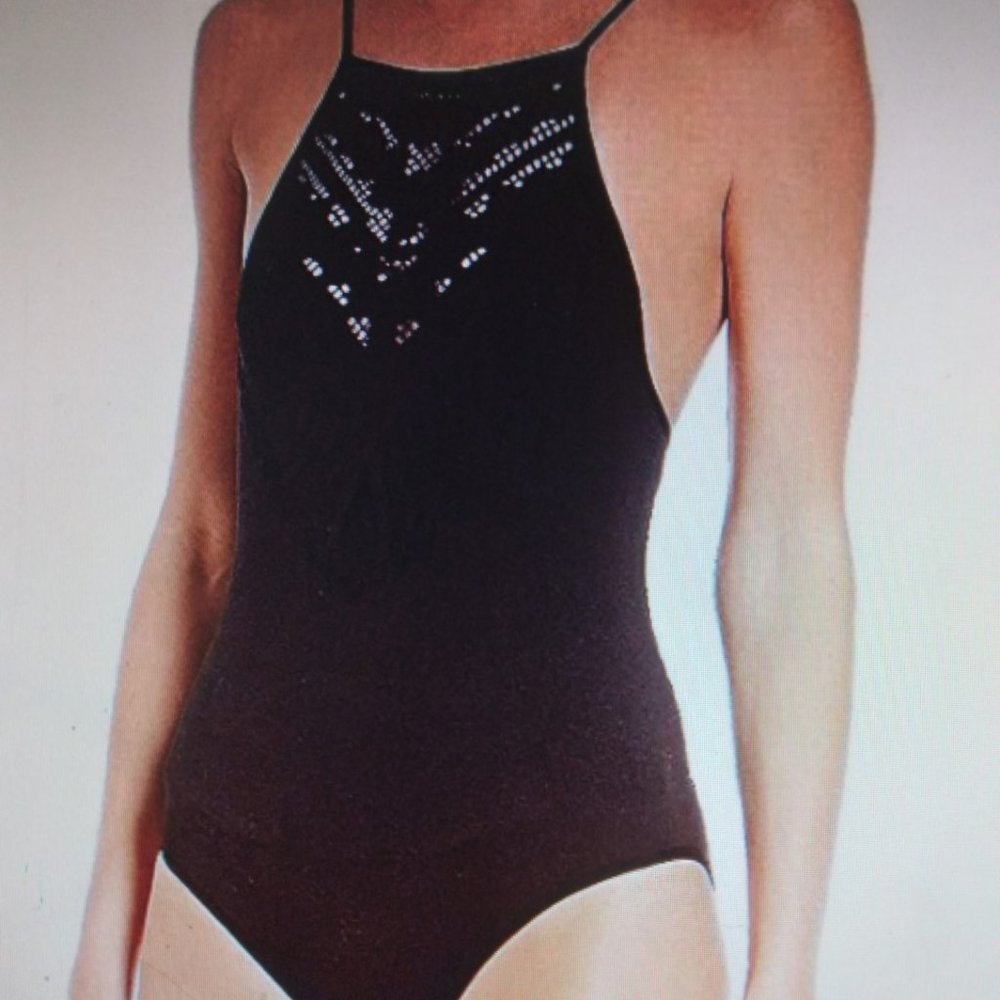 Free People Black Solstice Bodysuit